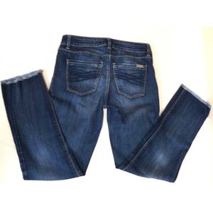 White House Black Market Women's Jeans-Slim Crop-Frayed Reinforced Hem-Size 0